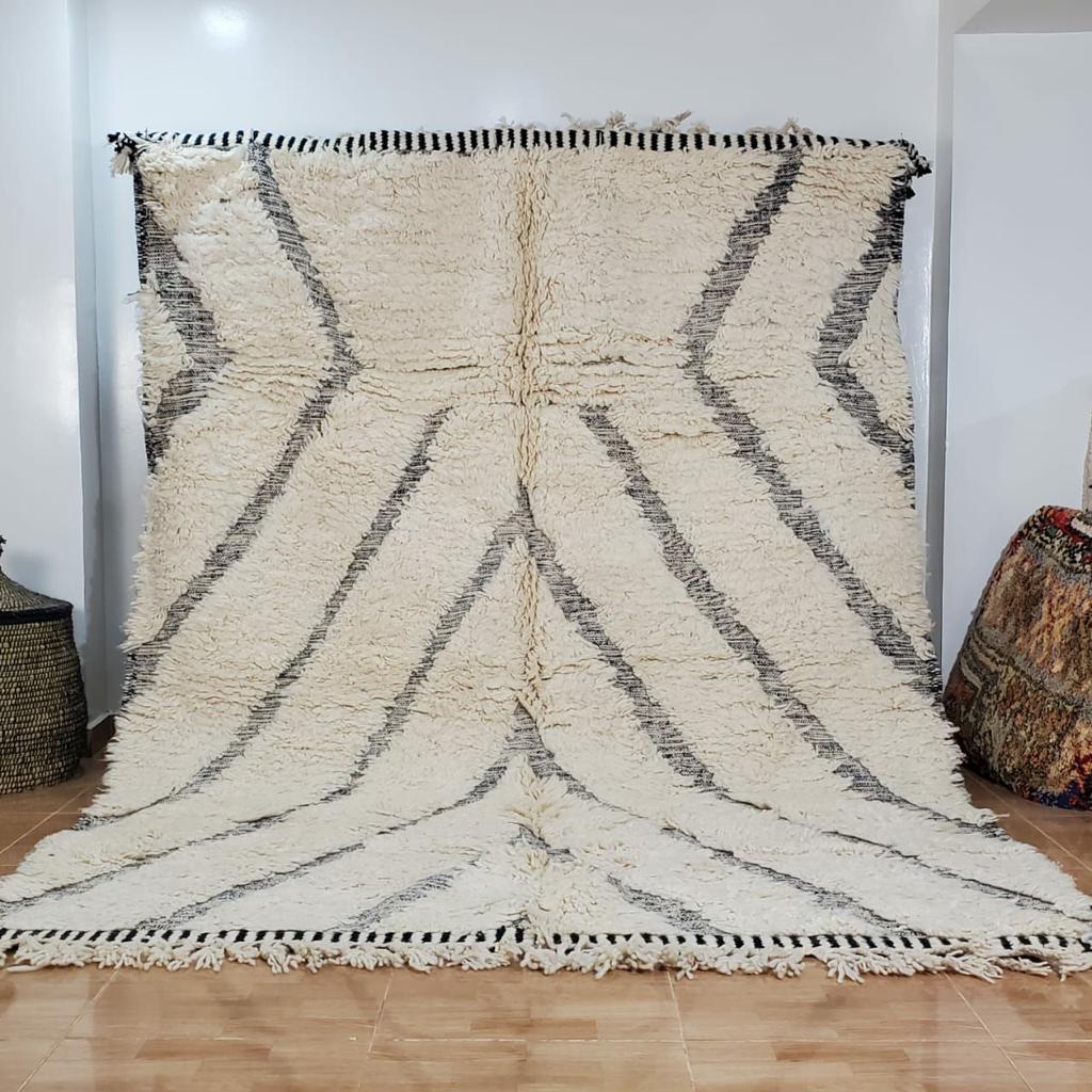 White Moazzam Marokkaans handgemaakt tapijt150 cm x 100 cm